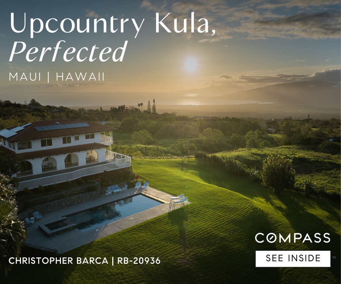 Christopher Barca listing ad: Upcountry Kula, Perfected, Maui, Hawaii