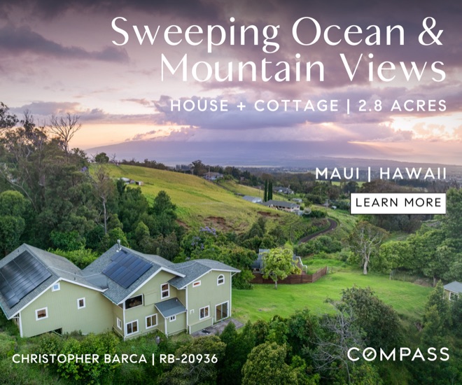 Christopher Barca listing ad: Sweeping Ocean and Mountain Views, Maui